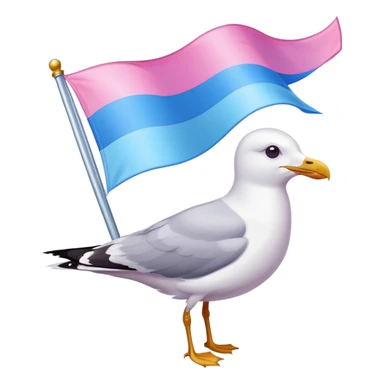 Seagull carrying trans pride flag  sticker
