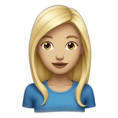 fille blonde pul bleu sticker