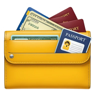 Travel yellow wallet – larger, holds passport and tickets.
 sticker