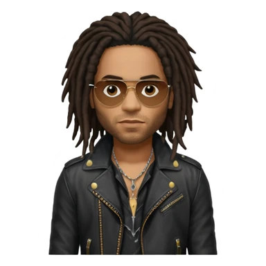 Lenny Kravitz with dark brown long dreadlocks sticker