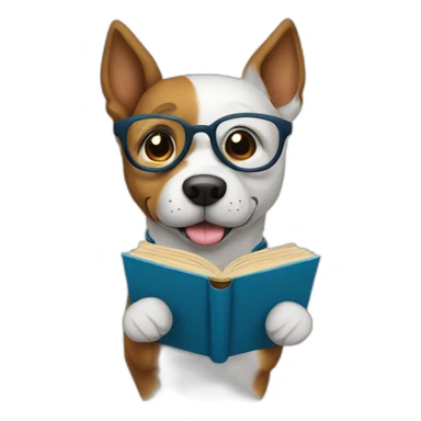 Perro estudiando  sticker
