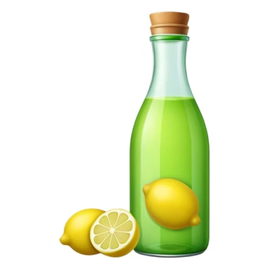 Green lemon juice bottle sticker