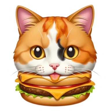 Cat eating cheeseburger  sticker