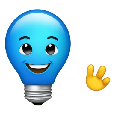 A blue bulb laughing sticker