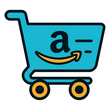 clean modern Amazon shopping cart icon, no text sticker