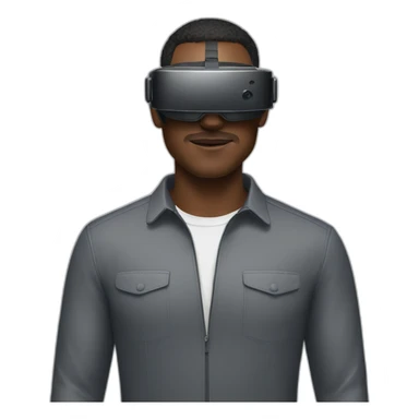 Man wearing apple vr googles sticker