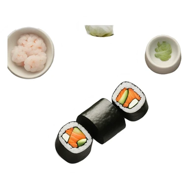 sushi rolls on a stylish plates sticker