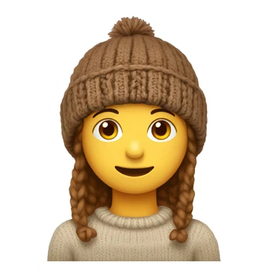 Simple Brown knitted hat sticker