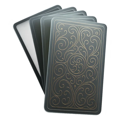tarot deck with elaborate, swirling patterns on the card backs, hints of gold foil, cards arranged in a fan, magical and luxurious sticker