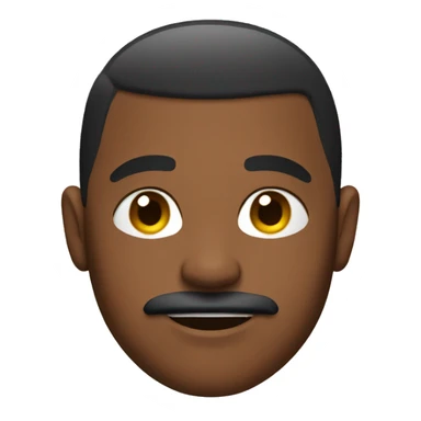 brown skin man with buzzcut and mustache sticker
