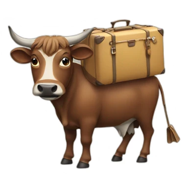 ox loaded with luggage sticker