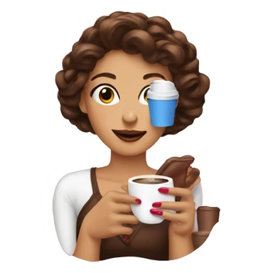 Coffee and manicure sticker