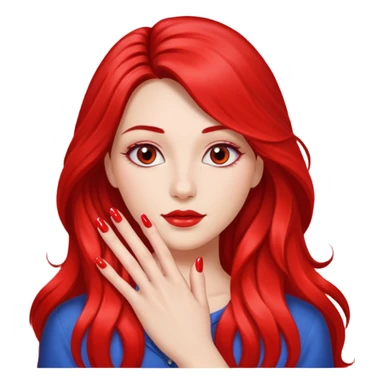 long haired woman nail art on nails sticker