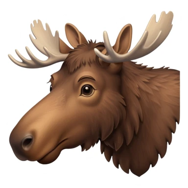 A high-resolution digital illustration of a young moose in a clean, semi-realistic style. The young moose is shown facing sideways head tilted  sticker
