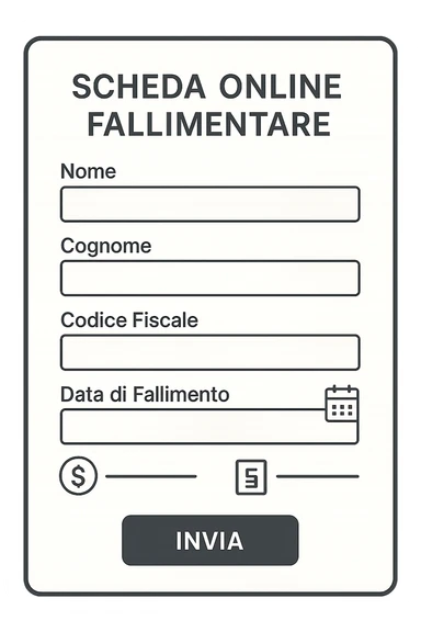 Scheda online fallimentare  foglio sticker