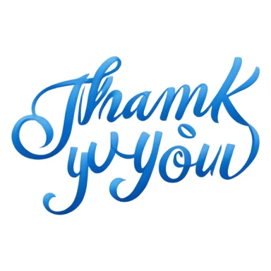 Creative Calligraphy  Blue thank you  sticker