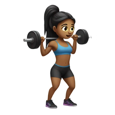 Long HAIR GIRL DOING DEADLIFT sticker