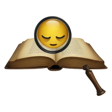 vintage book with magnifying glass sticker