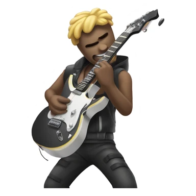 emoji man playing an electric guitar sticker