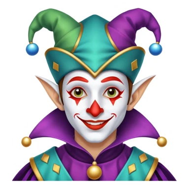 Magical jester, space jester, medieval jester, harlequin sticker