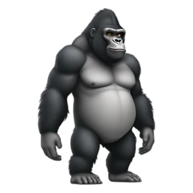 Gorilla body with big fart cloud behind him sticker