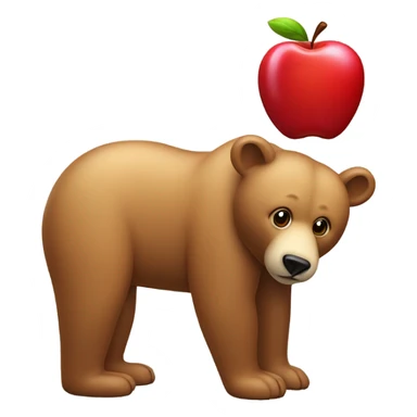 Bear made out of an apple sticker