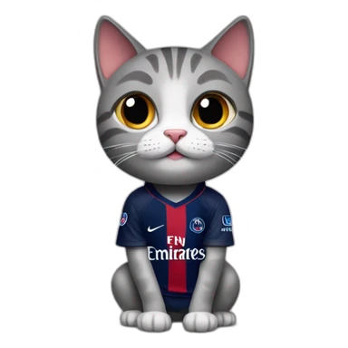 cat with psg shirt sticker