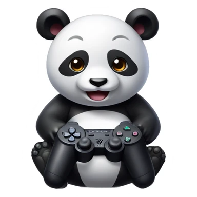Panda plays playstation sticker