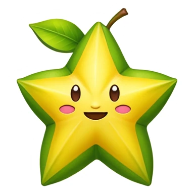 starfruit carambola apple emoji style sticker