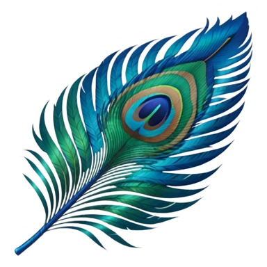 Make a colourful peacock feather emoji sticker