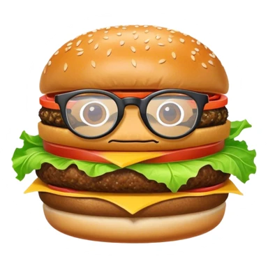 burger with glasses sticker
