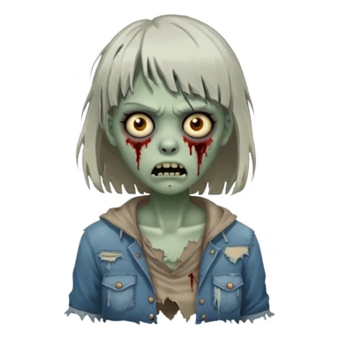 Faça uma mulher zumbi de franja sticker