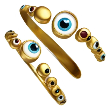 very thin gold bangle ring studded with eyeballs sticker