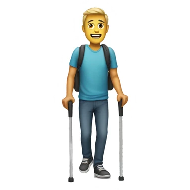 Man on crutches sticker