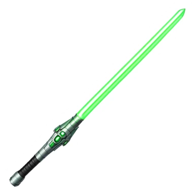 lightsaber with glowing green blade and simple hilt sticker