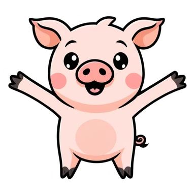 Excited piggy sticker