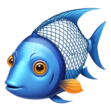 a net full of tropical fish. sticker