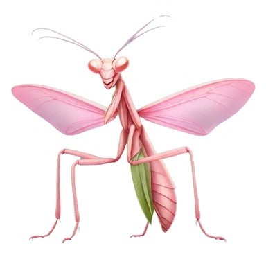 Realistic pink flower Praying mantis  sticker