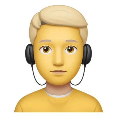 A yellow face exactly like this « 😶 » and wearing airpods max sticker