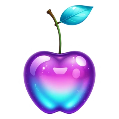 glitter purple and cian cherry sticker