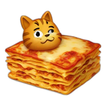 Garfield with a lasagna sticker
