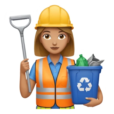 women, Waste Management, safety vest, trash picker sticker