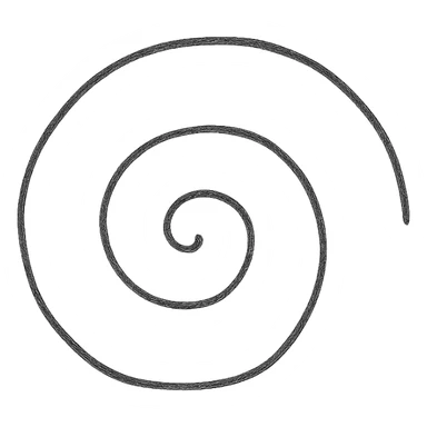 Wicken spiral, sketchy, organic, black white grey colors, hand drawn style sticker