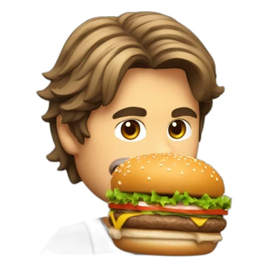 Roger Federer eat hamburguer sticker