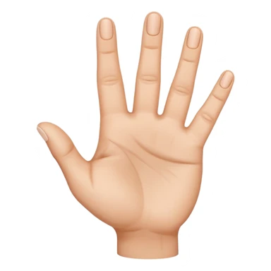 The hand by the palm, the middle finger bent inward, the other fingers are upright and the hand slightly tilted sticker