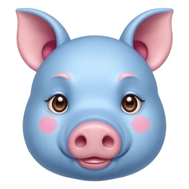 Blue pig sticker