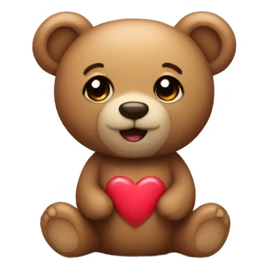 teddy bear with heart eyes sticker