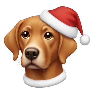 Red Lab wearing a Santa hat  sticker
