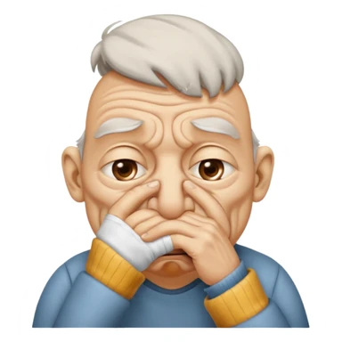 a. person smelling something bad sticker