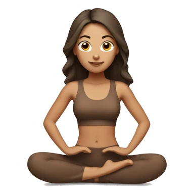 brunette yoga girl brown clothes sticker